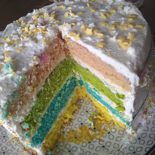 Recette Birthday cake arc-en-ciel sur Chefclub daily