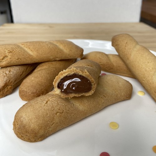 Barrinhas de biscoito e nutella
