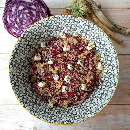 Salade chou rouge, quinoa & feta
