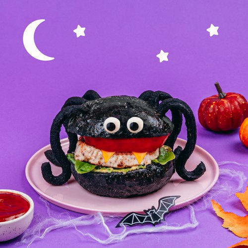Le burger araignée d'Halloween
