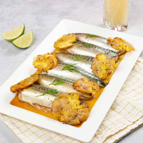 Anise Mackerel & Smashed Potatoes