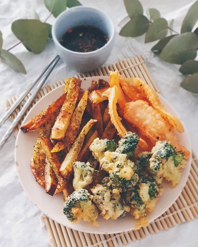 Brocoli et carottes façon tempura