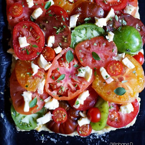 Tarte tomates moutarde et fromage