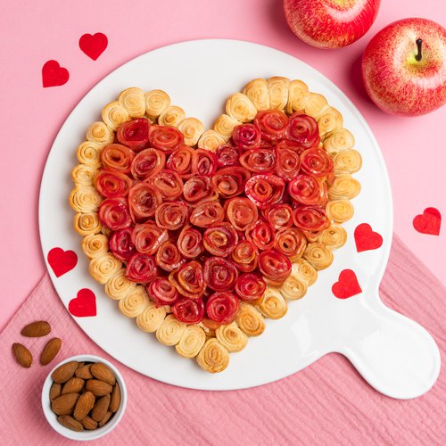 La tarte aux pommes Saint-Valentin