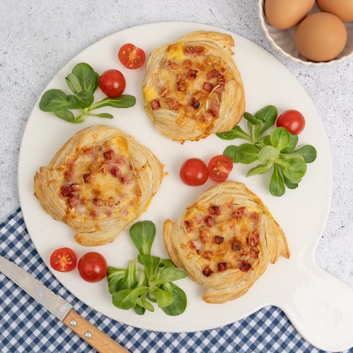 Les mini-quiches jambon fromage