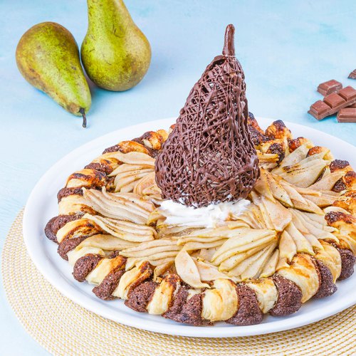 Twisted Pear & Chocolate Tart