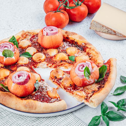 Käse Pizza & gefüllte Tomaten!