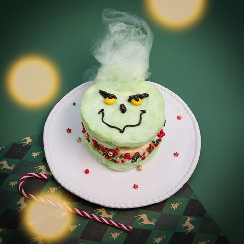 Grinch Cotton Candy Ice Cream Sandwich