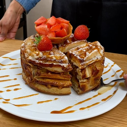 Cinnamon Roll Waffles