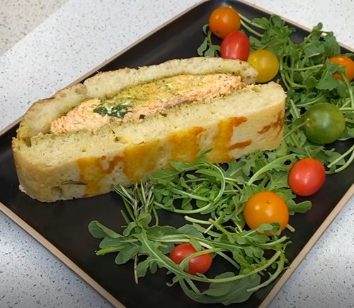 Salmon & Pesto Focaccia