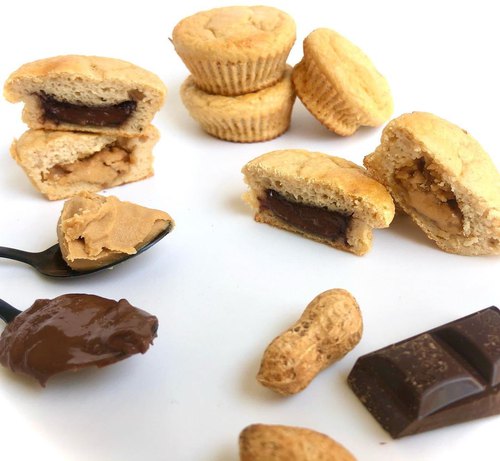 Muffin poire coeur chocolat ou peanut butter