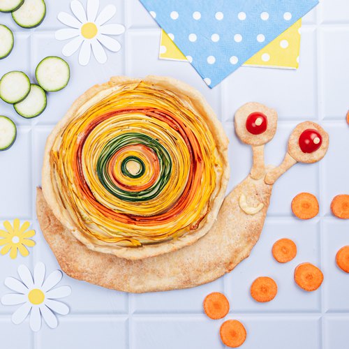 Veggie quiche snail