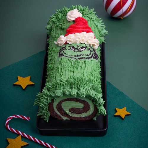 Chocolate Grinch Yule Log