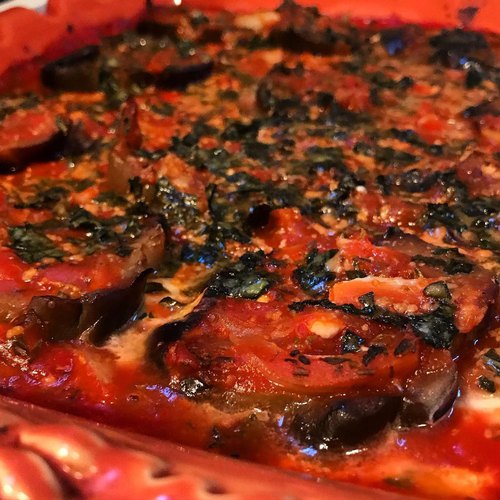 Gratin aubergine-mozza