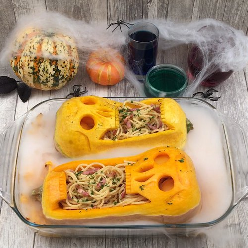 Jack-'o-Lantern Squash Carbonara