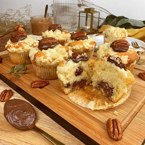 Muffins chocolat praliné et crumble croustillant