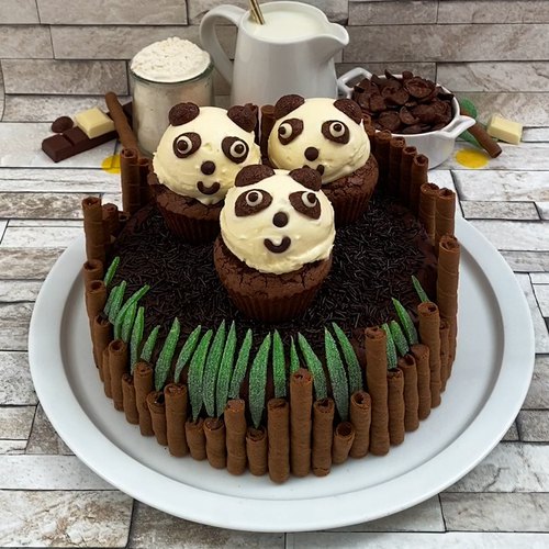 Gâteau au chocolat panda