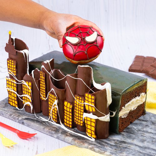 Spiderman Logo Fondant Birthday Cake - Dough and Cream-cokhiquangminh.vn
