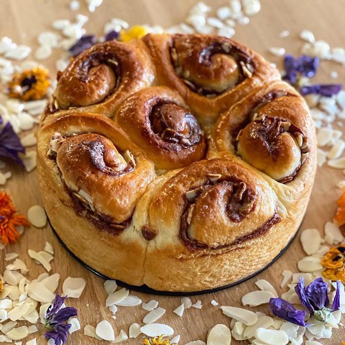 Babka ronde à la pâte à tartiner