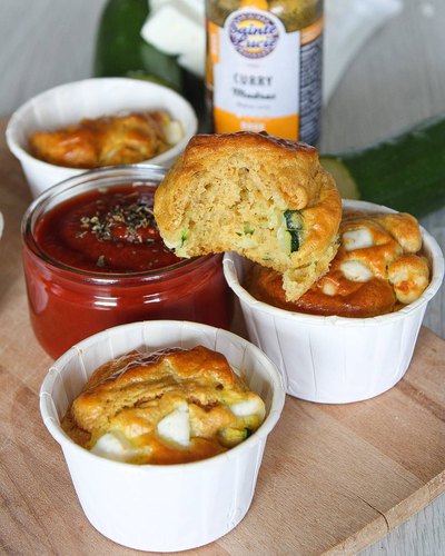 Muffins courgettes fêta curry ultra light