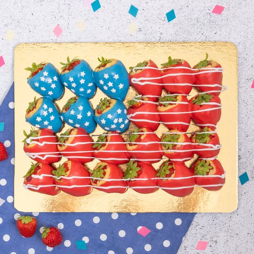 4th of July Strawberry Cake Bites
