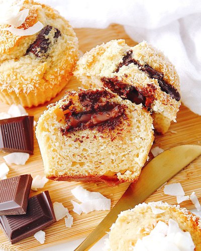 Muffins coco coeur chocolat