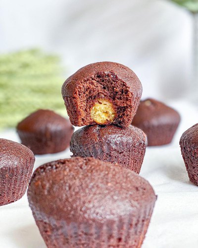 Chocolate Muffin Filled With Dough