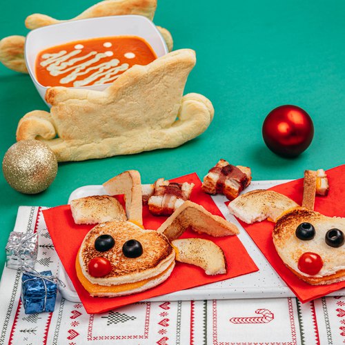 Reindeer Grilled Cheese & Tomato Soup