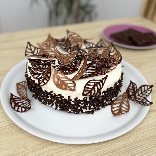 Thiết kế chocolate leaves cake decoration cho các món bánh ngọt ...