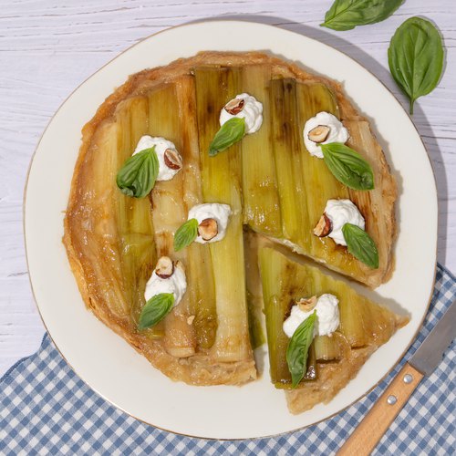 La tarte tatin chèvre-poireaux