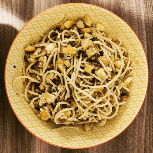 Spaghettis sauce courgettes et citron