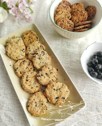 Cookies salés  olives kalamata et lardons