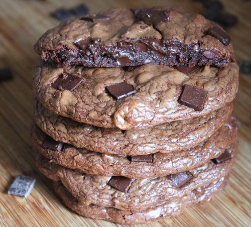 Cookie façon brownie et coeur de chocolat
