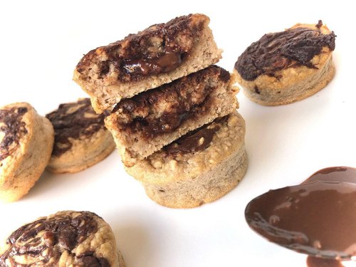 Muffins fondants poire banane chocolat