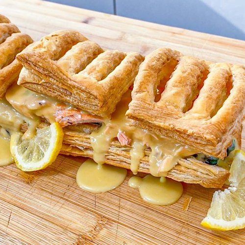 Grilled Salmon Puff Pastry