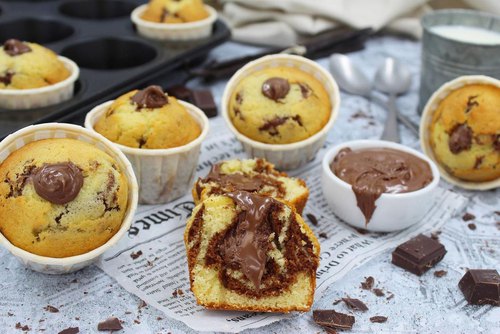 Muffins marbrés coeur Nutella