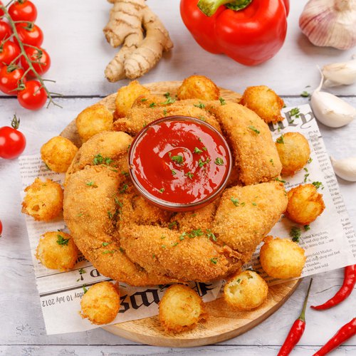 Corona de cordon bleu trenzado con mini patatas fritas!