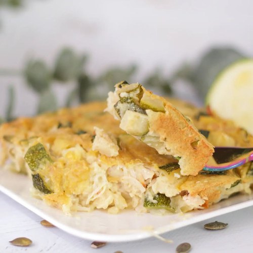 Clafoutis individuel courgettes, poulet & curry