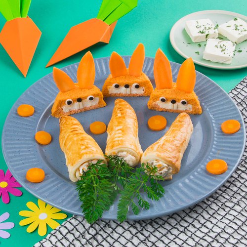 Les p'tits lapins de Pâques et leurs carottes