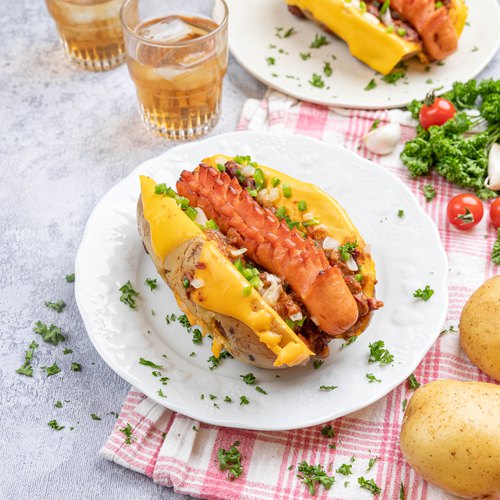 Loaded Hot Dog Potatoes