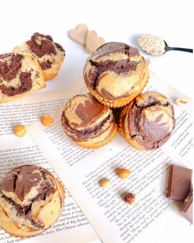 Muffins marbrés chocolat et noisettes