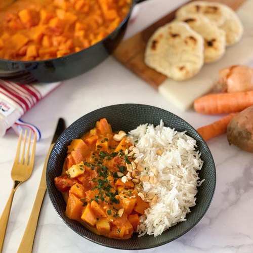 Curry de patates douces et carottes