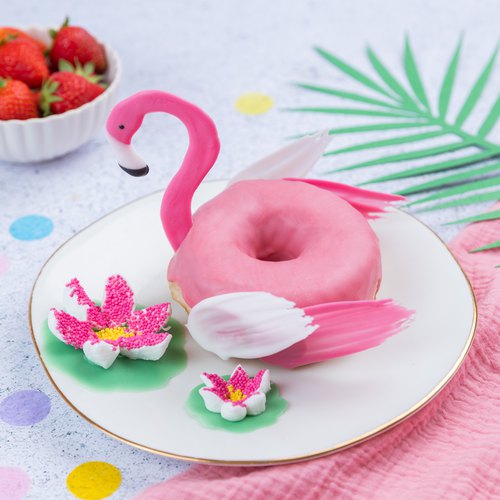 Strawberry Flamingo Donuts