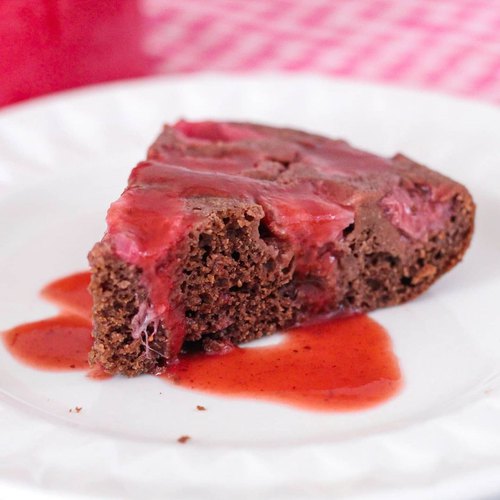 Gâteau renversé fraises & chocolat