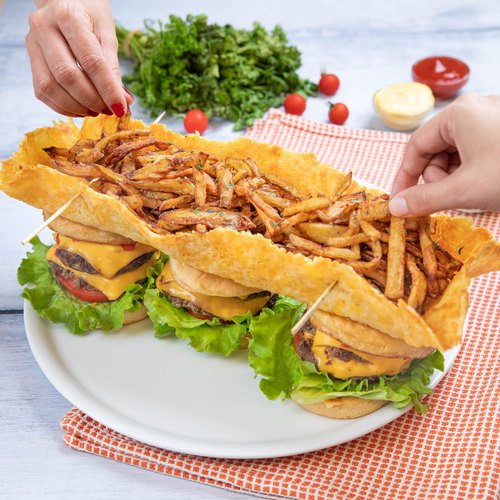 bacon cheeseburger and fries