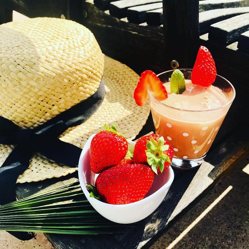 Smoothie fraises mangue