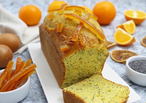 Cake orange pavot