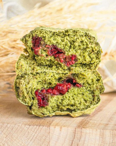 Briochettes matcha framboise vegan