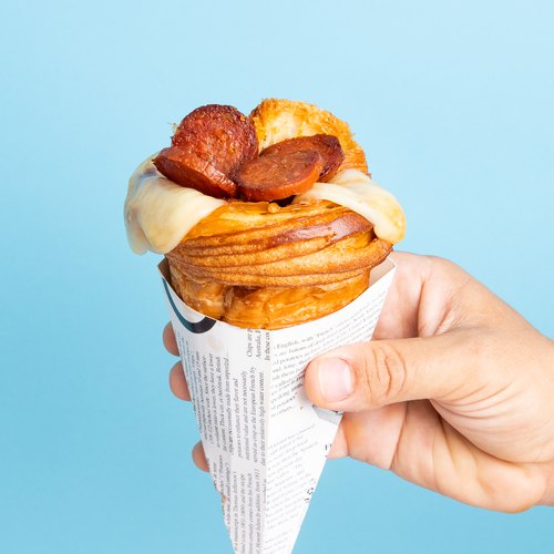 Pepperoni Pizza Croissant Cone