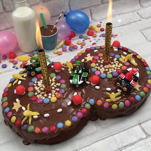 Gâteau circuit de voitures Mario Kart
